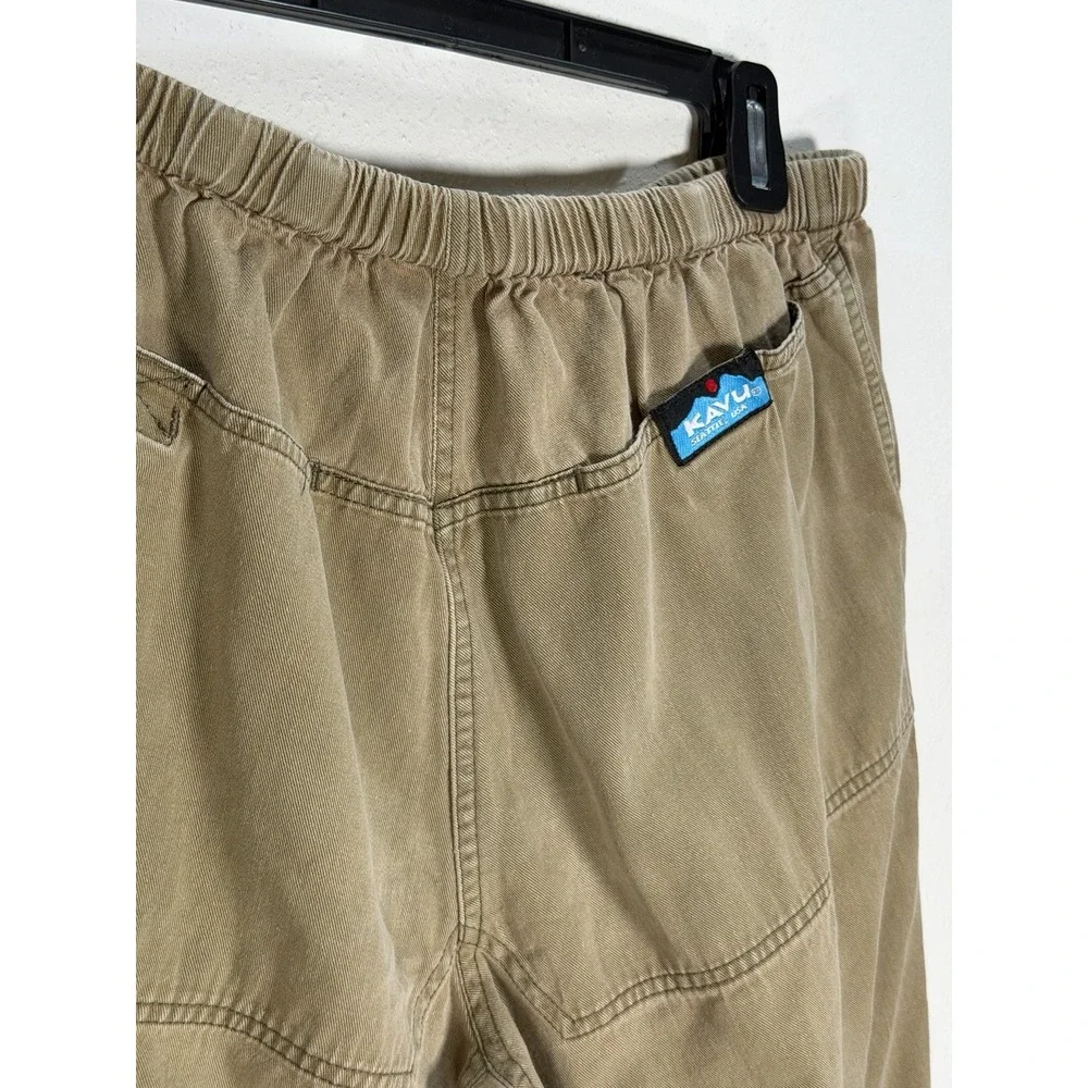 VTG KAVU Pants Men's Sz Medium Belted Canvas Cotton Hike Climb Brown USA Made